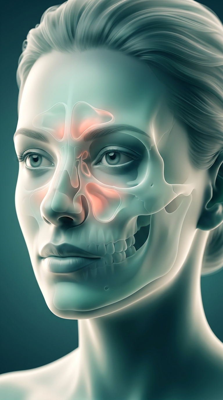 Ilustração sobre inflamação dos seios da face